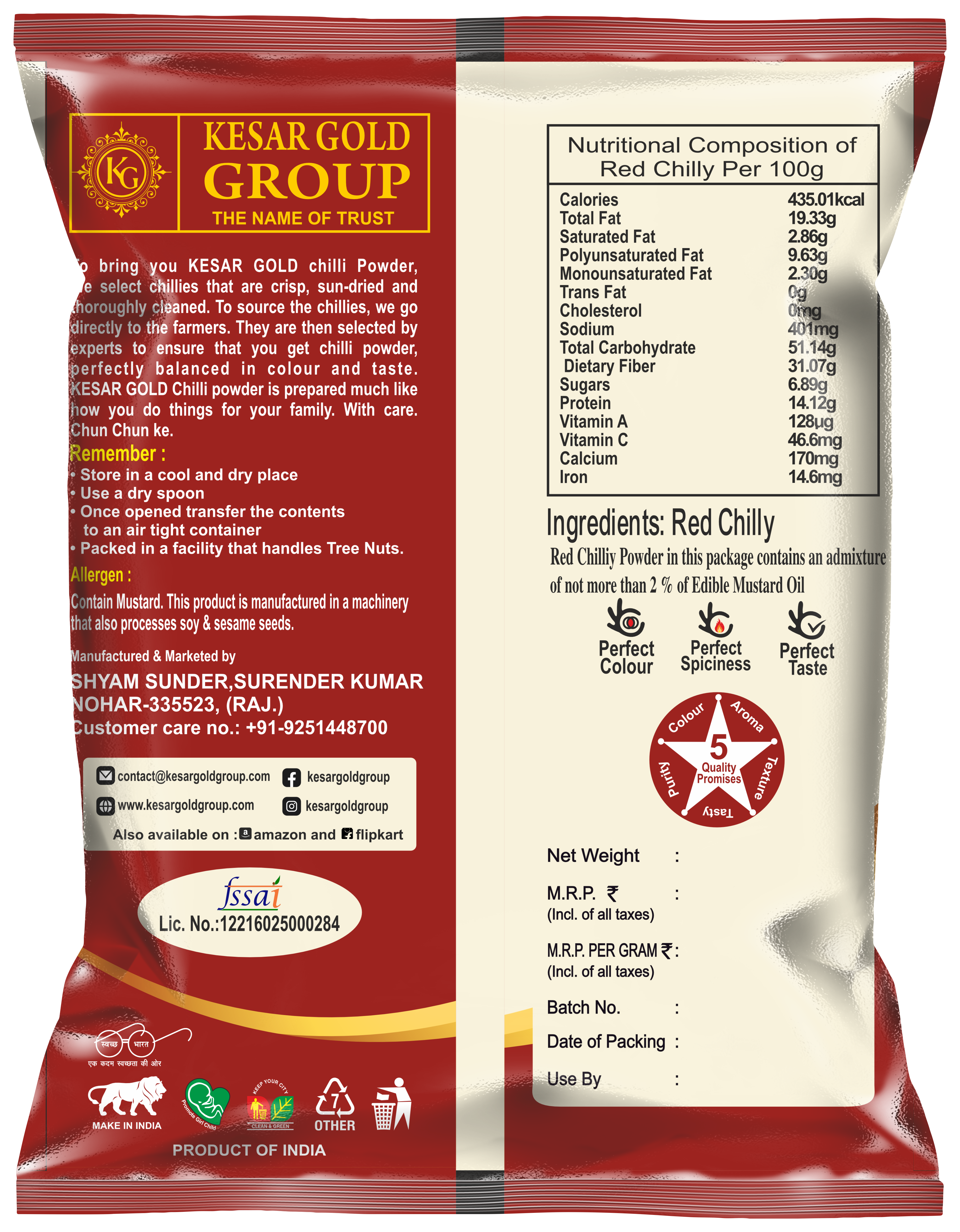 Kesar Gold pouch back side7