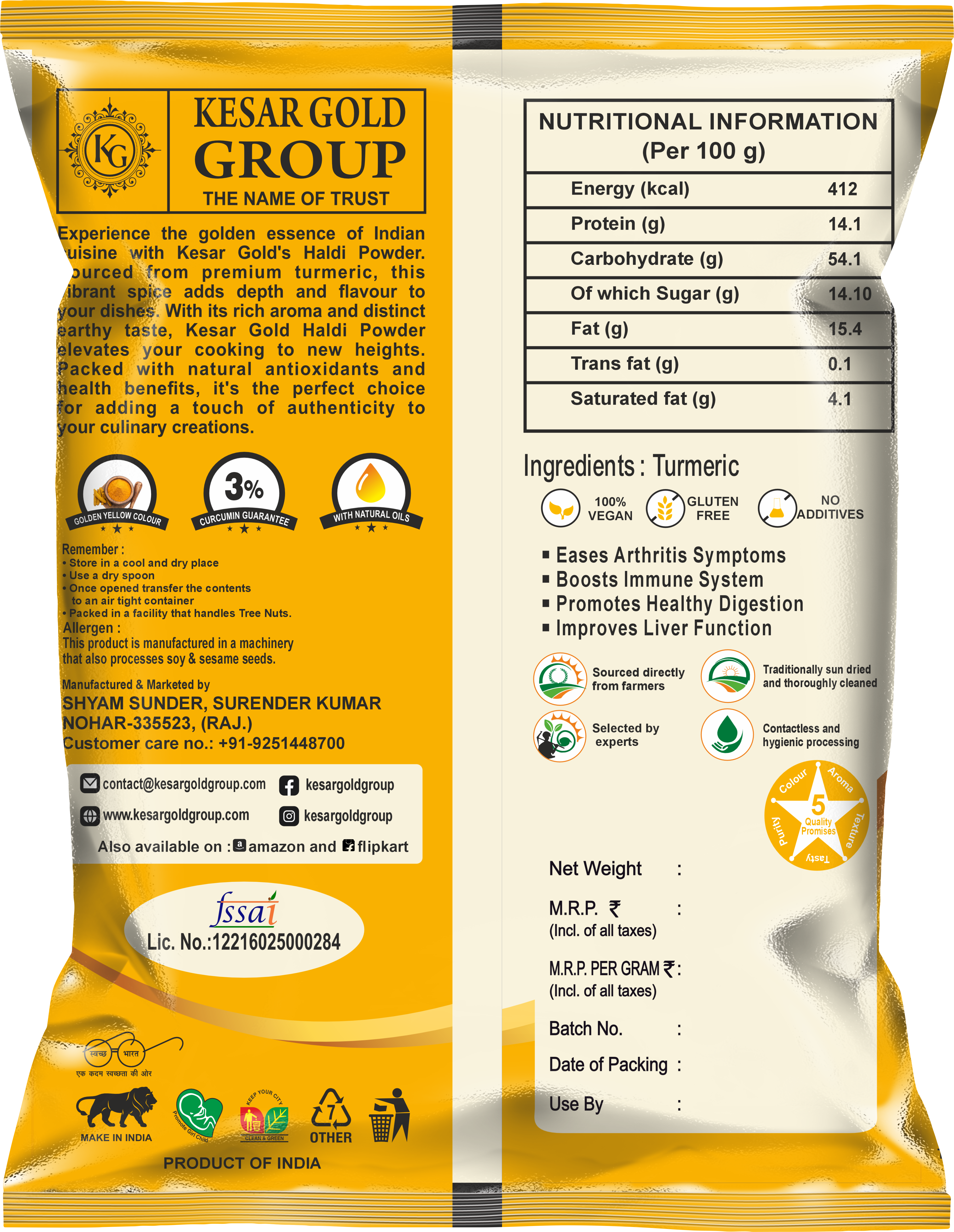 Kesar Gold pouch back side8