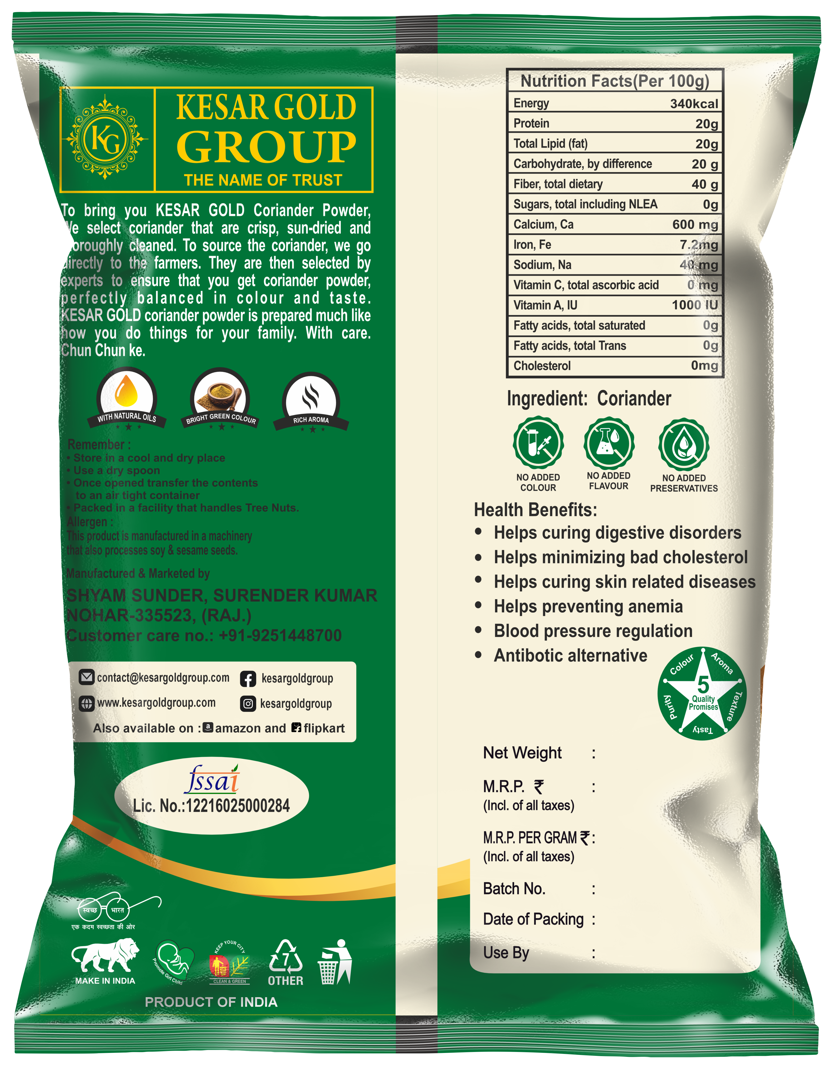 Kesar Gold pouch back side9